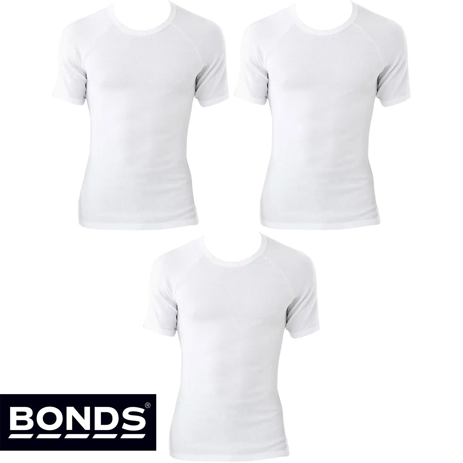 3 Pack Bonds Aircel Thermal Short Sleeve Tee Waffle Knit Mens T-Shirt White Bulk
Opens in a new wind