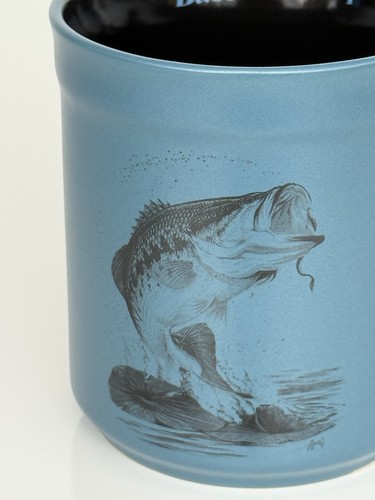 Bass Pro Shops Blue Ceramic Coffee Mug with Jumping Fish Artwork 16oz - Picture 9 of 22