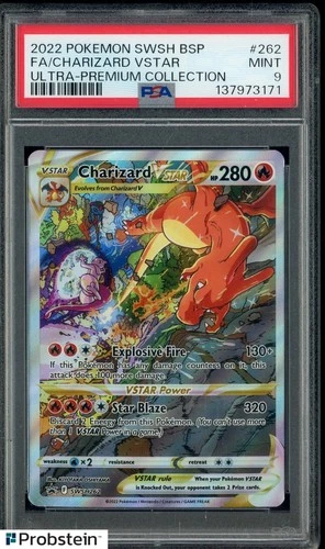 2022 Pokemon SWSH BSP #262 FA/ Charizard VSTAR Ultra Premium Collection PSA 9