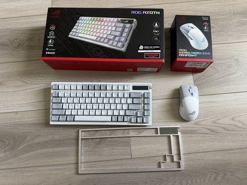 ASUS ROG Azoth 75% Wireless and ROG Keris Wireless and white replacement panel