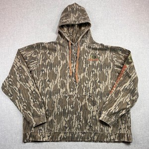 Mossy Oak Bottomland Camo Hoodie Pullover Men 2XL Brown Hunting Outdoor Y2K Fade