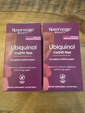 Reservaege beauty ubiquinol coQ10 stat 60 Total soft gel caps exp 11/25
