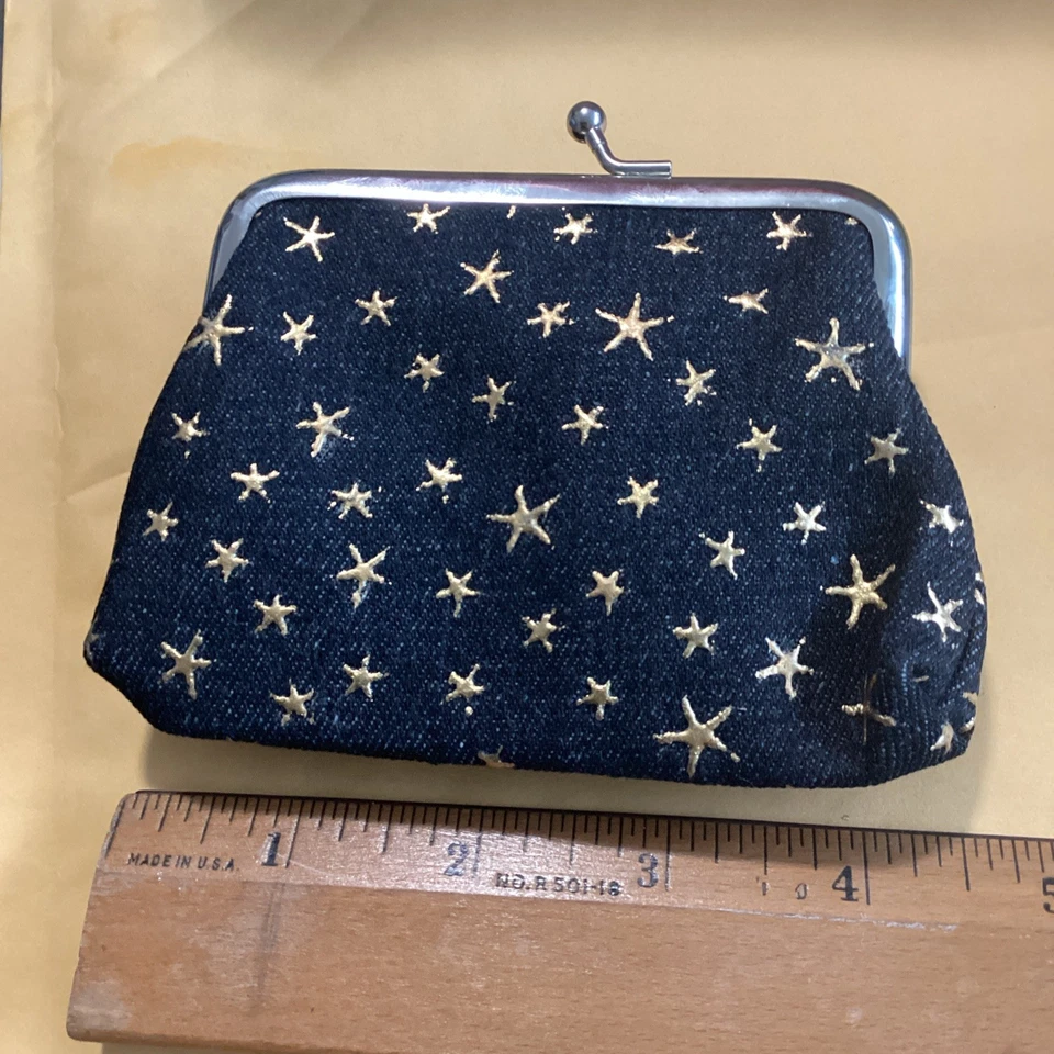 可爱金星黑色牛仔硬币更换钱包 ✨ Whimsigoth 暮光之城 复古 — 第 3/4 张图片