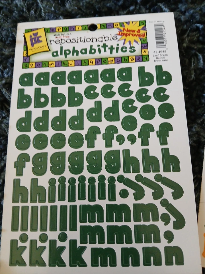 Provo Craft Repositionable Alphabitties Scrapbook Stickers Lot of 5 2-Sided NEW - Image 2 of 4
