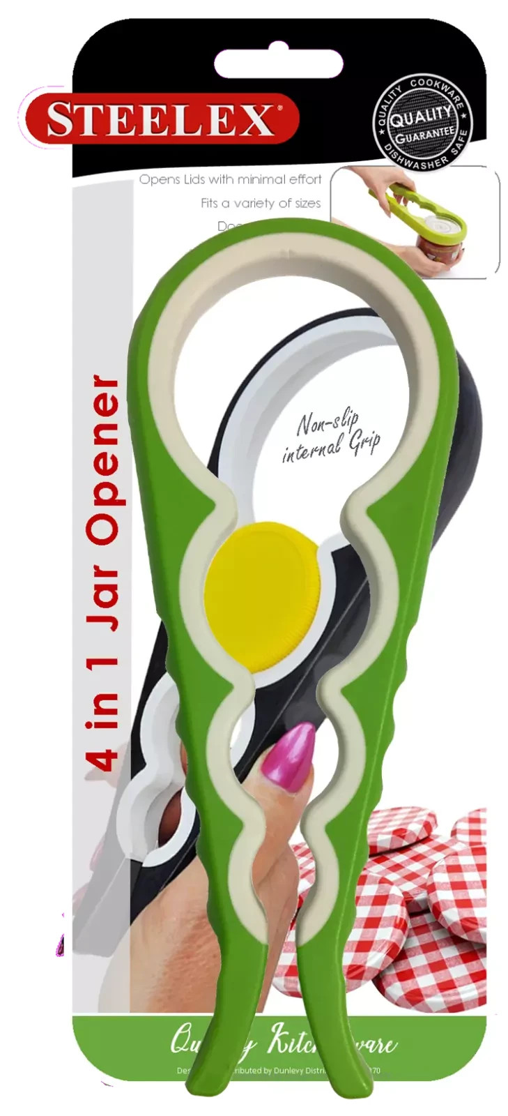 Easy Grip 4 in 1 Jar Opener Gripper Multi Tool Bottle Lid Cap Opening Arthritis