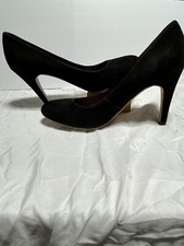 MNG By Mango Black Suede Heels Size 8.5
