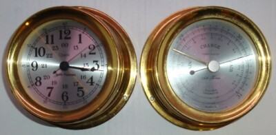 VINTAGE SETH THOMAS SEASPRITE II QUARTZ CLOCK & BAROMETER -SEA WORHTY WATERPROOF