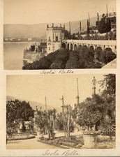ISOLA BELLA GARDENS. MOUNTED ALBUMEN, 1890-1910. ITALY.
