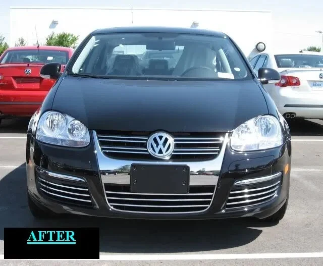 VW VOLKSWAGEN JETTA 2005-2010 MOLDURA CROMADA PARA PARRILLA 2006 2007 2008 2009 Foto 4 de 4