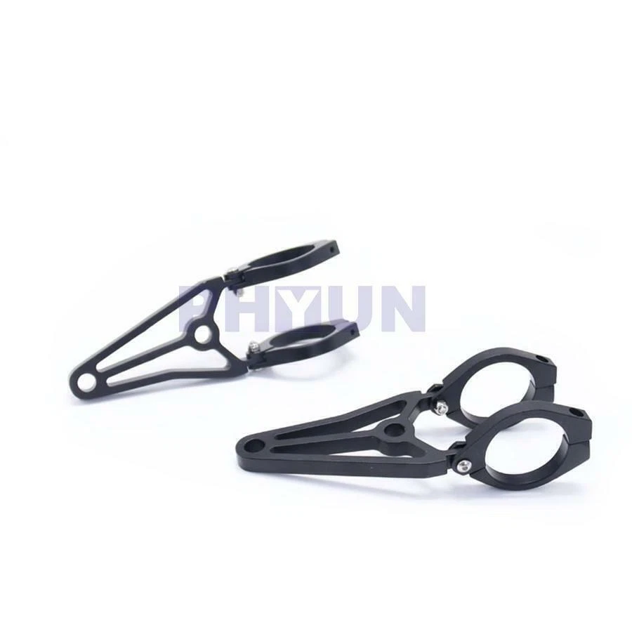 2x Soportes de montaje de faros de aluminio negro para horquilla de 39-41 mm para motocicleta Foto 2 de 4