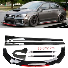 Front Bumper Lip Splitter Spoiler Body Kit Glossy Black For Subaru Impreza WRX