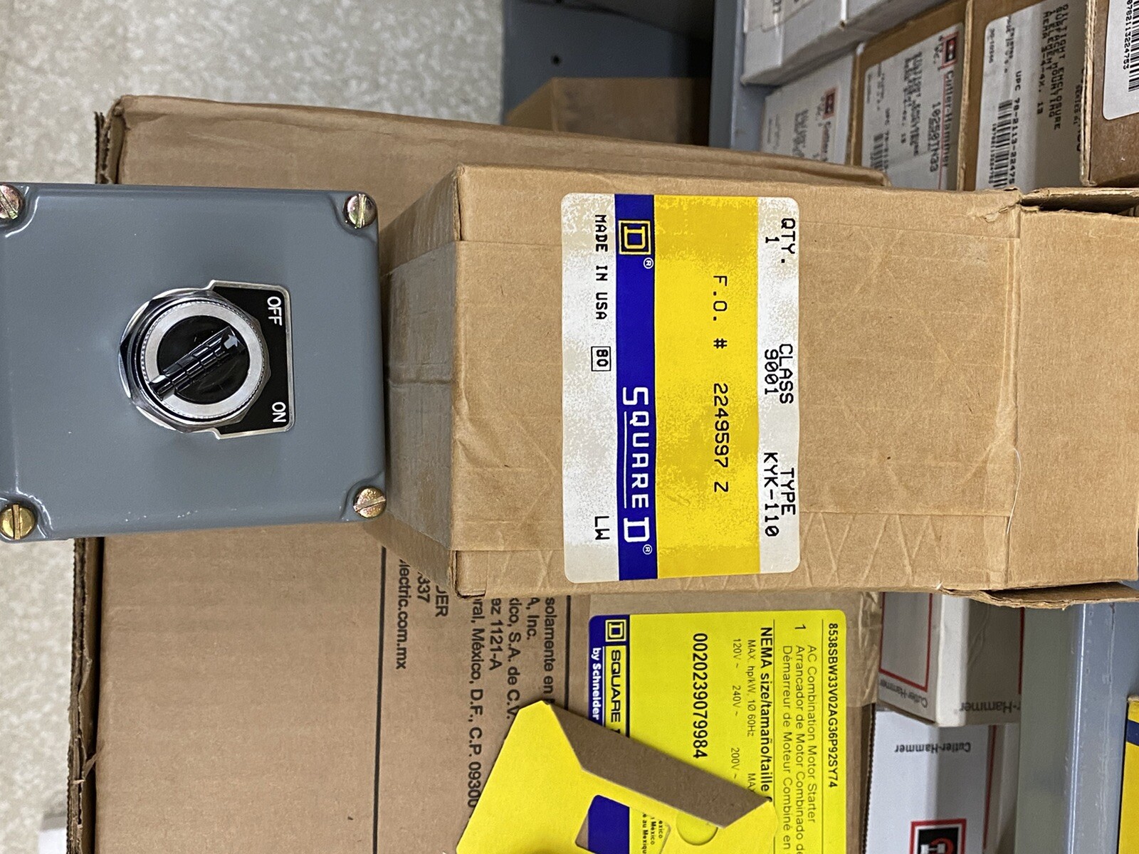 Square D 9001-KYK-110 on off switch with box | eBay