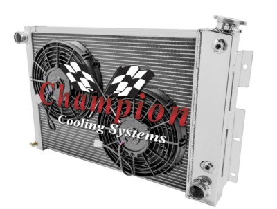 1968-74 Dodge, Plymouth Cross Flow AR Radiator + Two 10'' Fans (Small Block)