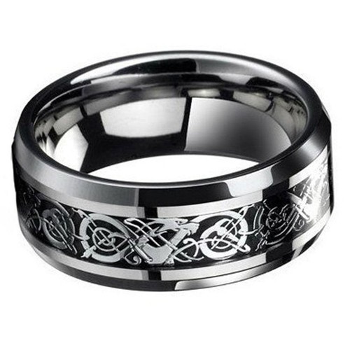 UK Men's Silver Celtic Titanium Stainless Steel Wedding Rings Men Rings