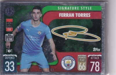 Topps Match Attax CL 21/22 No. CC 5 Ferran Torres Christmas Card Signature Style