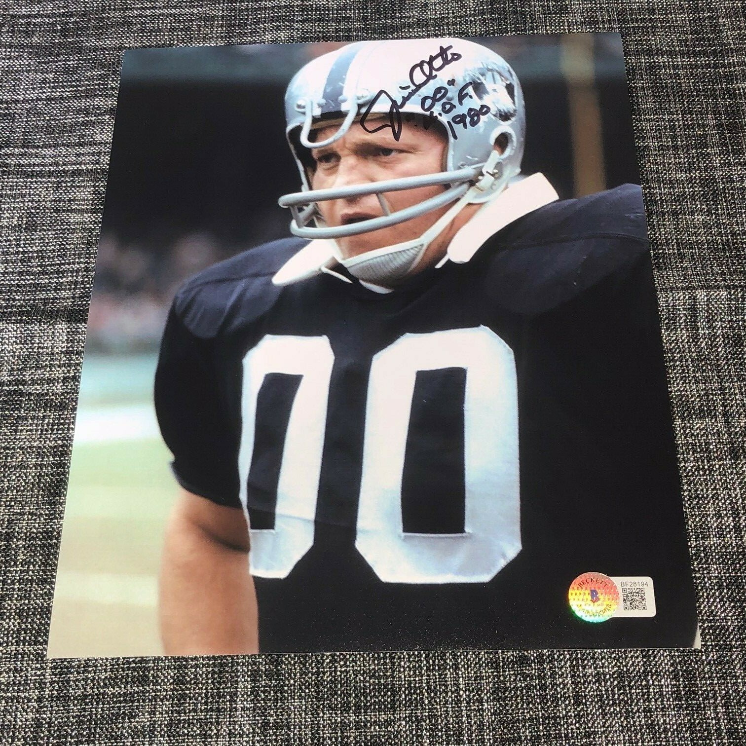 Jim Otto Autographed Signed Oakland Raiders 8X10 PHOTO NFL HOF BECKETT BAS COA 