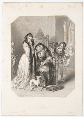 LEWIS (*1813) nach PERRING (19.Jhd), Allegorie auf Spanien, Sst. Romantik - Bild 2 von 5