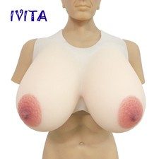 IVITA Cross Straps Fake Boobs Large Size Silicone Breast Forms Transgender CD DQ