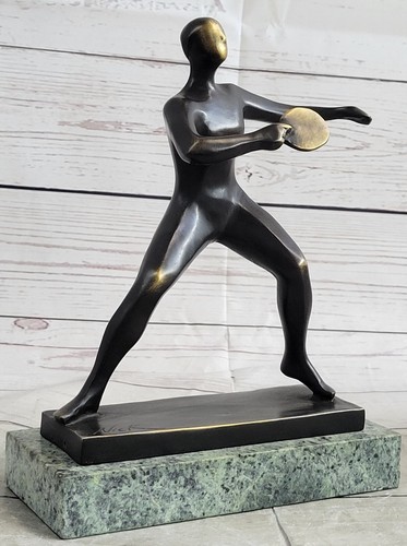 Vintage Nude Woman Playing Tennis Brass Statue Sculpture Mid Century Modern Art eBay