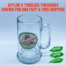 Budweiser Mug Glass "Anheuser Busch St. Louis" 5.5" Tall King of Bottled Beer