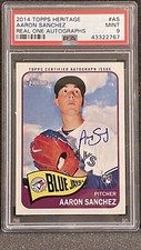 2014 Topps Heritage REAL ONE AUTOGRAPHS Aaron Sanchez RC Blue Jays PSA 9
