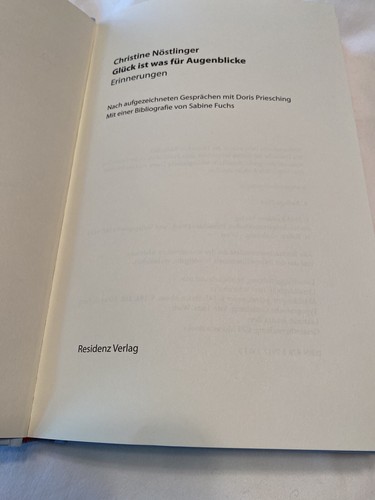 Glück ist was für Augenblicke Christine Nostlinger Autobiography German Hardback - Picture 4 of 5