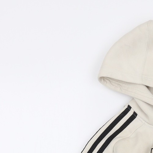Adidas Jungen Pullover Hoodie beige 11 Jahre mit Logodetail - Bild 11 von 12