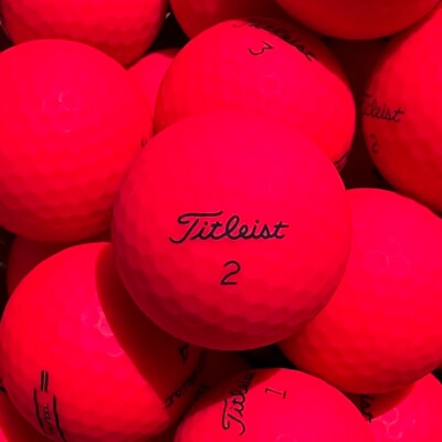 24 Titleist TruFeel Matte Red Golf Balls [4A / 5A Mix] - FREE SHIPPING!