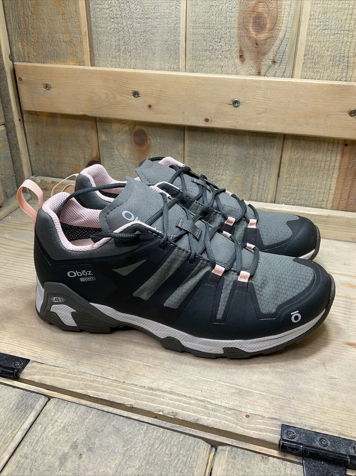 Oboz Damen US9 Leder Sneaker Wandern Trailrunning Outdoor Schuhe schwarz