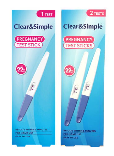 Clear & Simple Pregnancy Test Sticks Early Detection Urine Over 99% Accurate - Picture 1 of 5