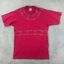 Vtg Fruit Of The Loom Mens L Pink Single Stitch Made In USA T Shirt Arts & Craft