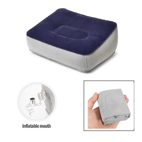 Almohada portátil suave reposapiés PVC inflable reposapiés almohada plegable A9O3 R7I1 - Imagen 12 de 20