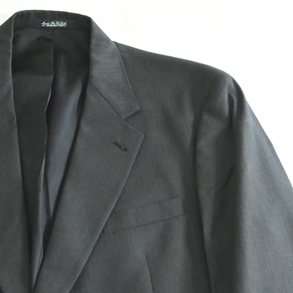 Blazer Abrigo Deportivo Chaqueta Austin Reed 46L Negro Lana Espiga Hecho en EE. UU. Foto 2 de 4