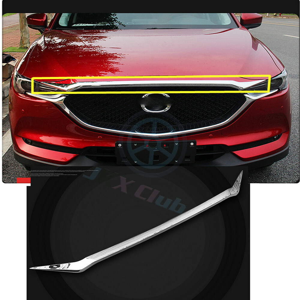 1pcs ABS Chrome Front Hood Frame Trim Garnish h For Mazda CX-5 2nd