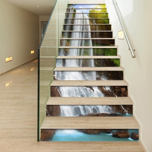 13pcs 3D Stair Riser Staircase Sticker Vinyl Photo Mural Decal Scenery Wallpaper - Picture 4 of 58