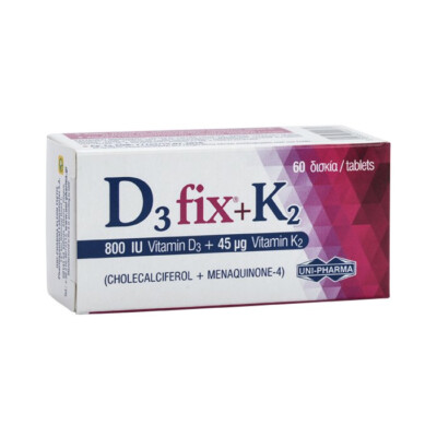 UNI-PHARMA D3 Fix 800iu + K2 45mg 60 capsules