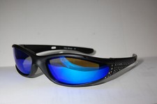 UV9902 Clear Rhinestone Blue mirror lens Motorcycle Sunglasses