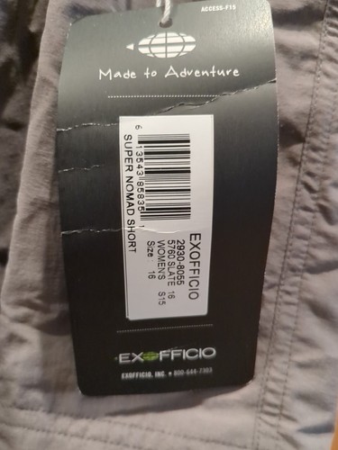 Exofficio Womens Size 16 Super Nomad 6” Inseam Slate Color Hiking Fishing - Picture 3 of 10