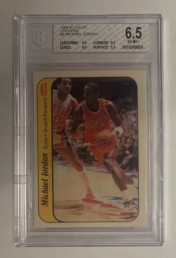 michael jordan rookie sticker card