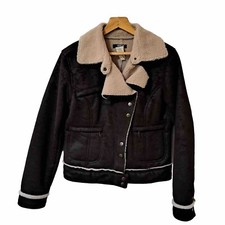 Vintage Y2k 90’s Morgan De Toi Brown Faux Suede Leather Coat Jacket Biker Size M