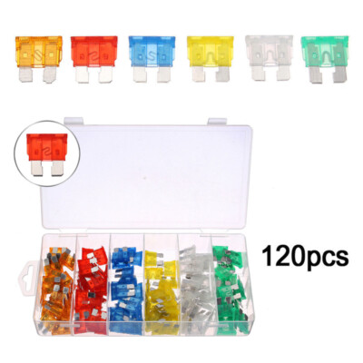 120pc Assorted Set Kit Blade Fuse Modified for Car Truck Motorcycle Caravan Boat