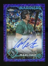 2024 Topps Chrome Purple Speckle Refractor CADE MARLOWE Auto Rookie RC #120/299