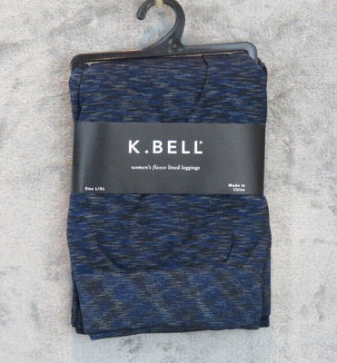 K. Bell Women's Diamond Texture Fleece Lined Legging - KBWF18057-01 Blue