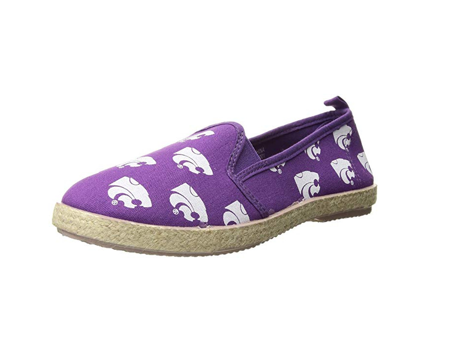 Женская обувь FOCO NCAA Womens Kansas State Wildcats Espadrille Canvas Slip On Shoe