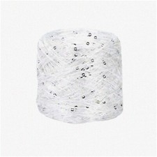 Fantasy Sparkle: White Sliver Sequin Yarn - 100g of Shimmering Accessories, Artf