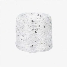 Fantasy Sparkle: White Sliver Sequin Yarn - 100g of Shimmering Accessories, Artf