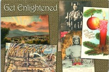 Postal de colección Get Englightened London Fire Peach Art Budda Art Rising Sun Art