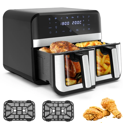 9L Doppel Heißluftfritteuse Dual Air Fryer Digital Heißluft-Fritteuse Sumpkltmfa - Bild 1 von 17