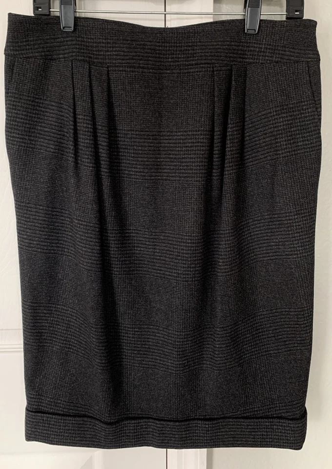 Falda lápiz BURBERRY LONDON gris oscuro y multicolor tweed mezcla de lana para mujer talla 42