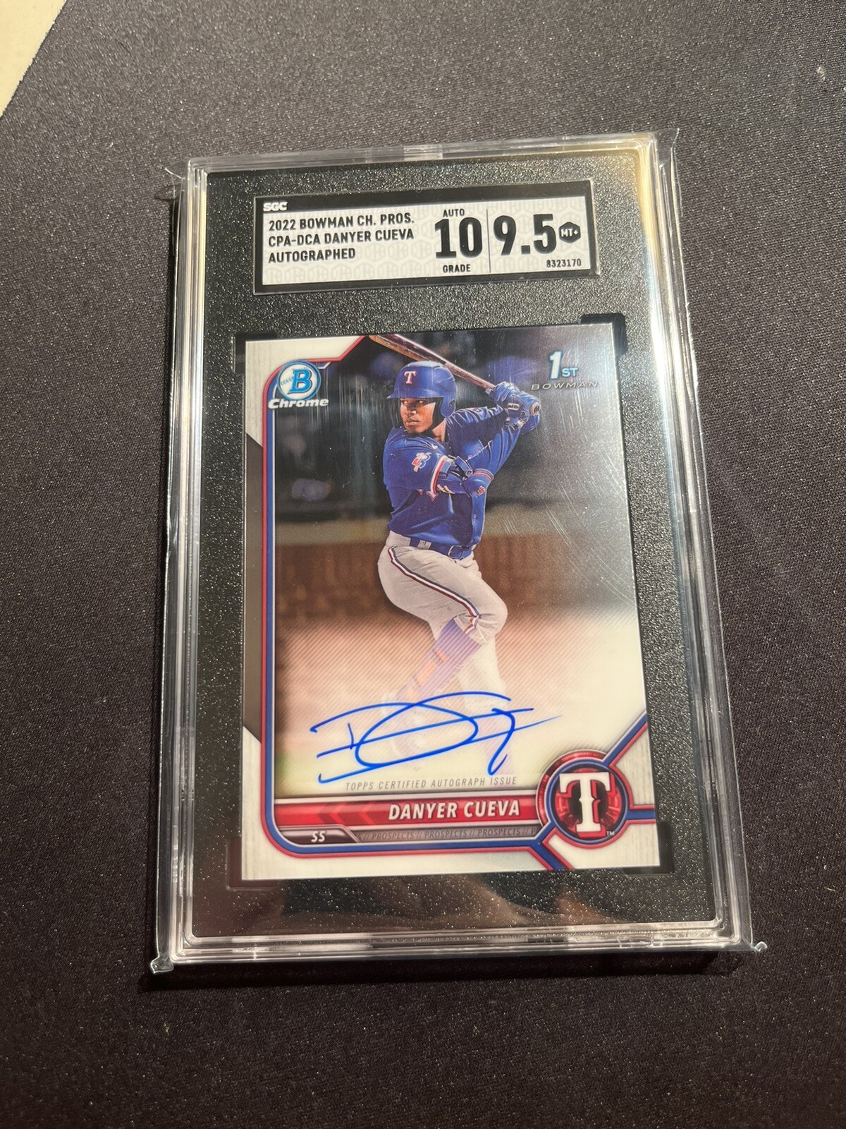 Danyer Cueva 2022 Bowman Chrome Autograph Rookie Auto RC #CPA-DCA SGC 9.5 / 10